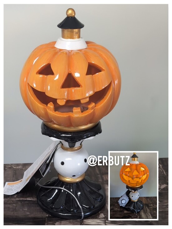 Other - Hallow Home Whimsically Spooky LED Light Up Pumpkin On Pedestal Figurine 🎃